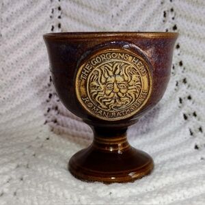 The Gorgons Head Roman Baths Bath Stoneware Wine  Chalice Goblet 4 1/8"